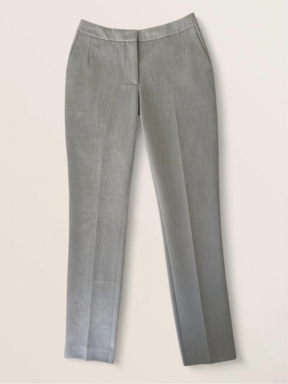 Reiss Light Gray Tailored Straight-Leg Trousers